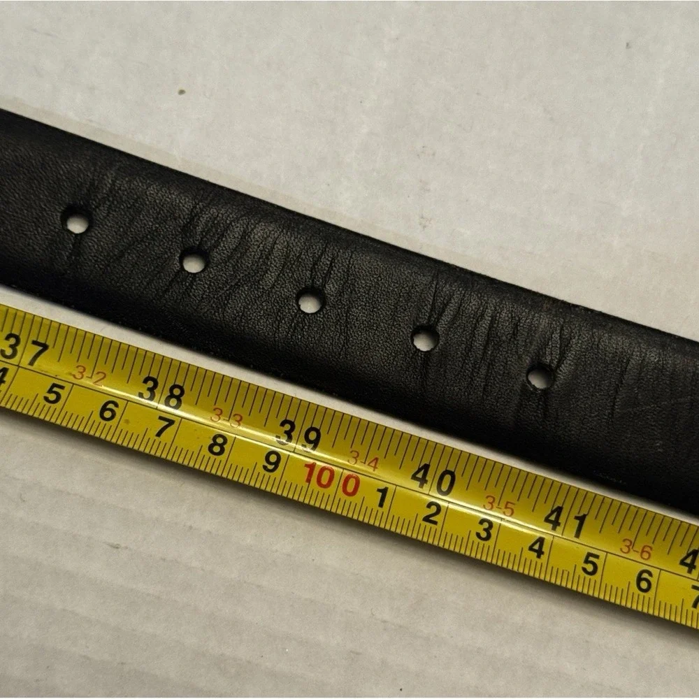 Bullocks Vintage Mens Black Glove‎ Leather Belt Gold Buckle Size 40 Style 7251